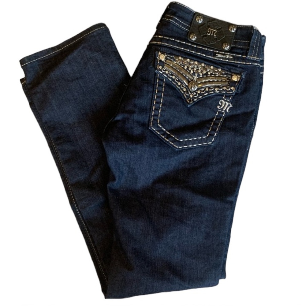 Miss Me Dark Denim Straight BLING Jeans